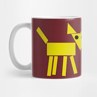 Basic Geometric Yellow Dog Mug